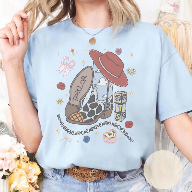 Vintage I Knew It I Knew You Shirt, Toy Story 5 Friendship Shirt, Woody Buzz Lightyear Tee, Disneyland Toy Story Family Matching Tees Chambray/Light Blue