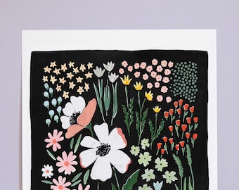 Floral Art Print, "Eventide" - 12x16