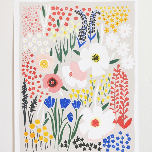 Floral Art Print "Anemone Garden" - 12x16