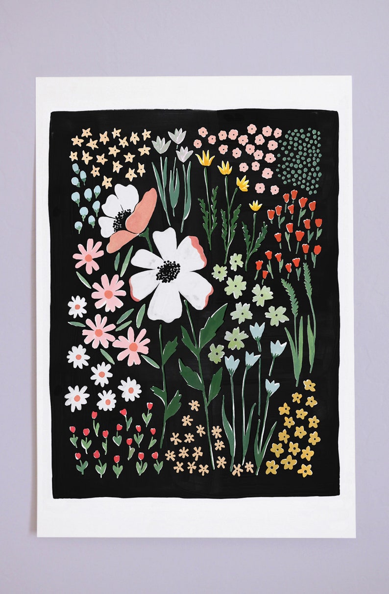Floral Art Print, Eventide 12x16 image 1
