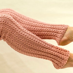 Hand-Knitted Wool Blend above the knee Leg Warmers: Ballet, Yoga, Dance