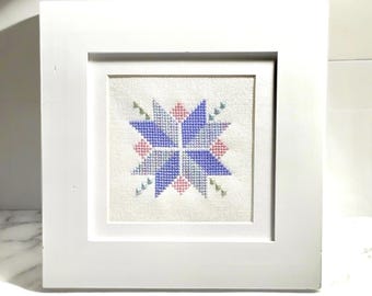 Cross Stitch Digital Pattern - Quilted Stitches Series Block #1