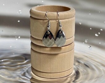 Black Pewter Teardrop Earrings: Boho Dangle Earrings
