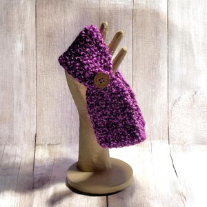 Headband in Purple, Hand Knitted Ear Warmer, Winter Headband