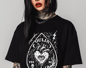 Ouija Planchette Shirt Halloween Witchy Spirit Board Sweatshirt Occult Gothic Halloween Hoodie Spooky Ouija Board Shirt Paranormal Pullover