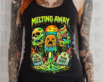 Melting Away Tank Top Spooky Ice Cream halloween in july creepy cute summer  spooky summerween shirt