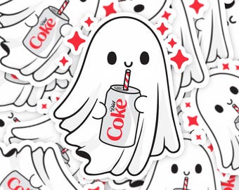 Diet Coke Ghost Sticker, Sarcastic Sayings Sticker, Sassy Sticker,I need a diet coke,water bottle sticker, Ghost sticker, coke lover sticker