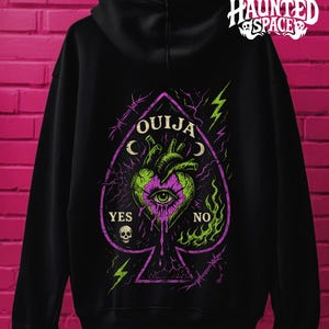 Ouija Planchette Hoodie Halloween Witchy Spirit Board Sweatshirt Occult Gothic Halloween Hoodie Spooky Ouija Board Shirt Paranormal Pullover