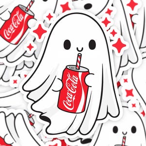 Coke Ghost Sticker, Sarcastic Sayings Sticker, Coke lover gift, I need a coke, water bottle sticker, Ghost sticker, Coke lover sticker