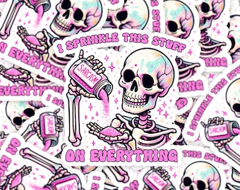 Sarkasmus ich streue das auf alles Sticker, sarkastische Sprüche Sticker, freche Sticker, Snarky Skeleton, Wasserflasche Sticker