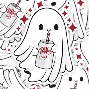 Diet Dr Pepper Ghost Sticker, Soda Ghost Sticker,I need a Diet Dr Pepper, water bottle sticker, Ghost sticker, Diet Dr Pepper lover gift