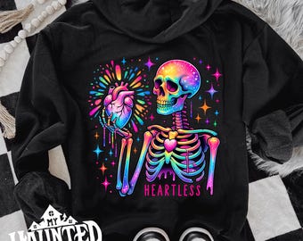 Rainbow Heartless Skeleton Hoodie, Skeleton shirt, sarcastic hoodie, dark humor, Rainbow Hoodie,  Snarky hoodie, Funny skeleton shirt