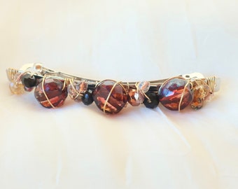 Crystal Hair Clip Wire Wrapped Barrette French Hair Barrettes