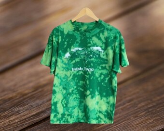 Tie Dye Adult Large Humor Graphics T Shirt Irish Yoga Green