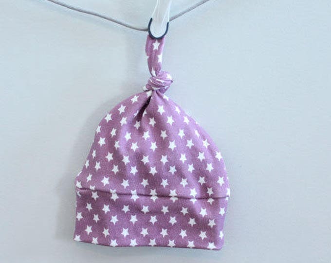 baby hat arrow star berry purple Organic knot modern newborn shower gift photography prop hospital outfit accessory neutral girl boy SALE