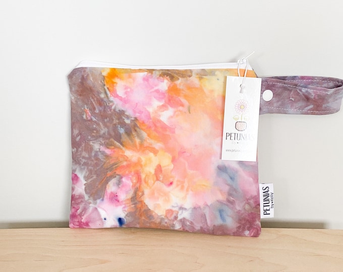 The ICKY Bag petite - wetbag - PETUNIAS by Kelly - hand dyed - one of a kind - SALE