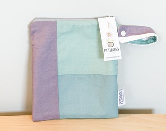Small Wet Bag for Everyday Use | Reusable Wetbag for Cloth Diapers, Travel, Swim, Makeup & Toiletries | Eco-Friendly Storage | Patchwork