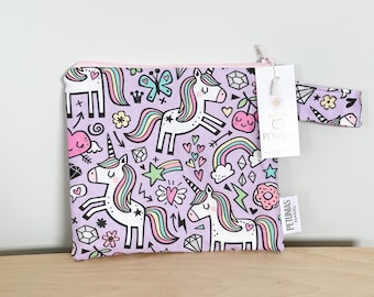 Small Wet Bag for Everyday Use | Reusable Wetbag for Cloth Diapers, Travel, Swim, Makeup & Toiletries | Eco-Friendly Storage | Unicorn