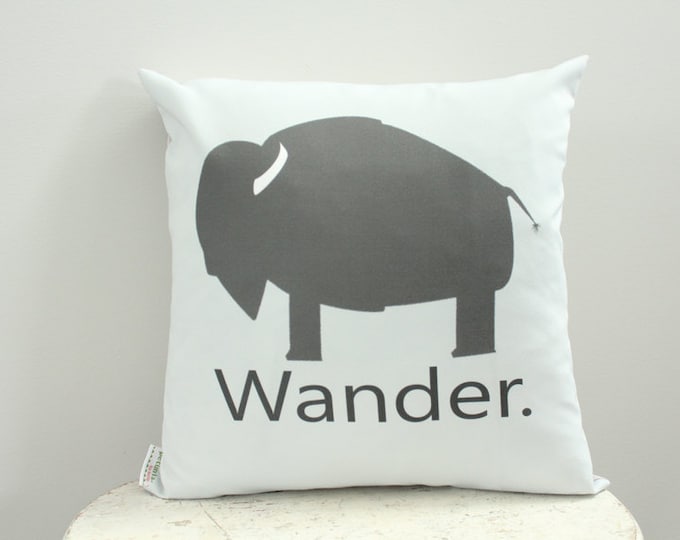 SALE Pillow cover buffalo wander grey 18 inch 18x18 modern hipster accessory home decor nursery baby gift present zipper canvas