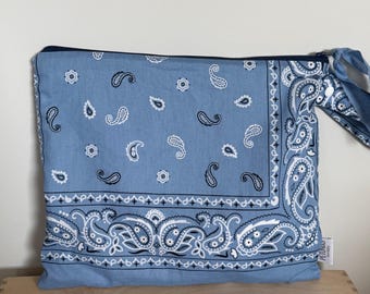 Bandana Bag | Waterproof Wet Bag | Paisley Print | Reusable Diaper, Swim & Gym Bag | Zip Pouch | Cosmetic Bag | Travel Accessory
