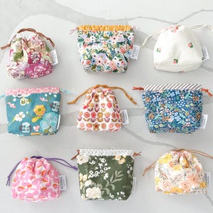 Mini marsupio con coulisse foderato / piccola borsa a tracolla per gioielli, trucco, snack, viaggi, dolcetti per animali, cucito, stoccaggio / graziosa borsa organizer