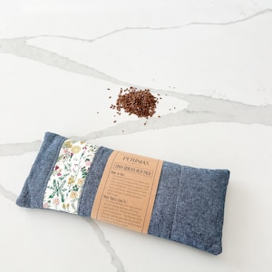 Personalized Weighted Eye Pillow, Microwavable Heat Pack, Linen Quilted Washable Cover, Flaxseed Rice Blend, Hot Cold Therapy, Lavender Gift
