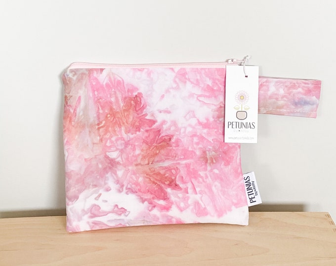 The ICKY Bag petite - wetbag - PETUNIAS by Kelly - hand dyed - one of a kind - SALE