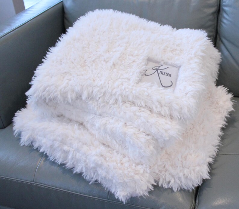 Faux Fur Throw Blanket Personalized Double Sided Llama Fur Etsy