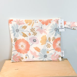 The ICKY Bag wetbag PETUNIAS by Kelly Indie Designer Fabric Series fall pastel floral image 1