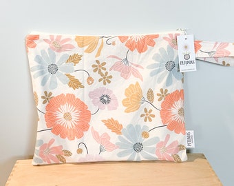 The ICKY Bag - wetbag - PETUNIAS by Kelly - Indie Designer Fabric Series - fall pastel floral