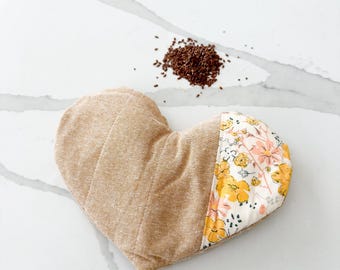 Weighted Eye Pillow, Heart Heat Pad, Quilted Heat Pack, Microwavable & Freezable, Hot and Cold Therapy, Lavender, Personalized, Gift for Mom
