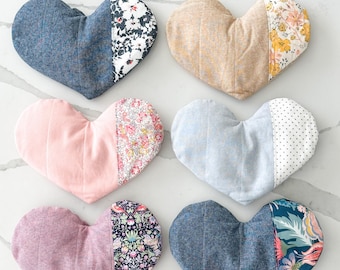 Weighted Eye Mask: Hot Cold Therapy, Flax Rice Blend, Optional Lavender, Linen, Quilted