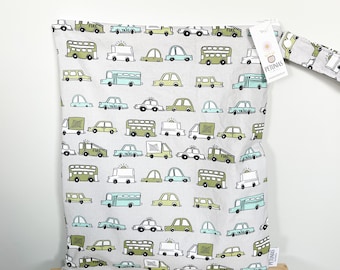 Extra Large Wet Bag | XL Wetbag for Cloth Diapers, Swim Gear, Travel, or Gym | The Icky Bag XL by PETUNIAS | Nuetral Car Fabric