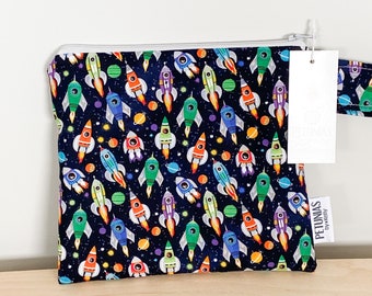 The ICKY Bag petite - wetbag - PETUNIAS by Kelly - spaceship SALE