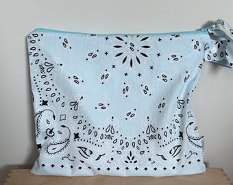 Bandana Bag | Waterproof Wet Bag | Paisley Print | Reusable Diaper, Swim & Gym Bag | Zip Pouch | Cosmetic Bag | Travel Accessory