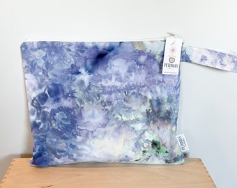 The ICKY Bag - wetbag - PETUNIAS by Kelly - hand dyed - one of a kind