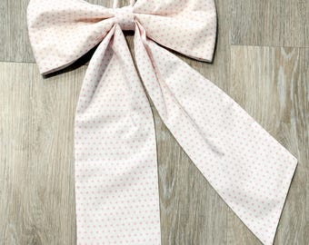 Pink Hearts Fabric Bow | Nursery Wall Decor, Girls Room