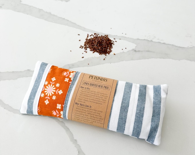 Microwavable Heat Pad, Weighted Eye Pillow, Flax Rice Heat Pack, Washable Cover, Hot Cold Therapy, Lavender, Personalized Gift for Her