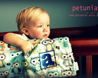 Personalized Baby Lovey, Custom Name Security Blanket, Satin & Minky Baby Blanket, Newborn Gift, Soft Lovey, Baby Shower Gift, Keepsake