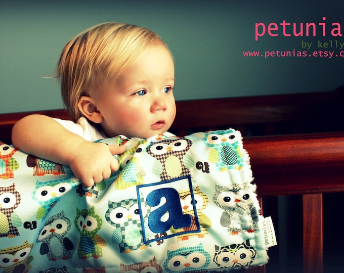 Personalized Baby Lovey, Custom Name Security Blanket, Satin & Minky Baby Blanket, Newborn Gift, Soft Lovey, Baby Shower Gift, Keepsake