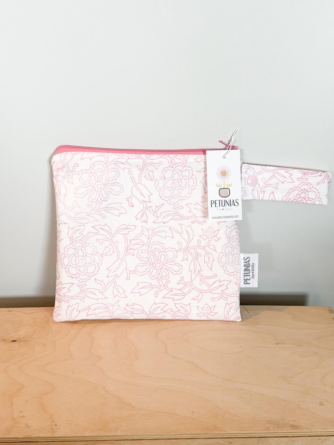 Hanging Wet Bag Aqua Floral - 20x24 Inch Waterproof Diaper Pail Alternative