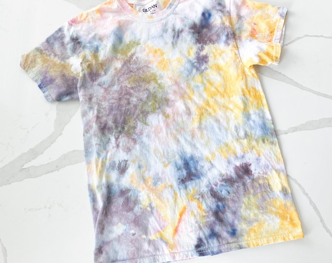 Tshirt- hand dyed - PETUNIAS by Kelly - one of a kind ice dye tie dye