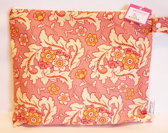 Medium Wet Bag for Everyday Use | Reusable Wetbag for Diapers, Travel, Swim, Gym, Makeup & Toiletries | Eco-Friendly Storage | Floral