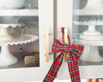 Mini noeud de Noël en tissu | Déco des Fêtes à carreaux