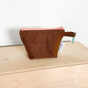 Linen Mini Wet Bag with Carabiner Clip: Reusable Travel Pouch