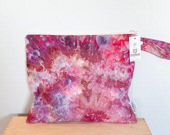 The ICKY Bag - wetbag - PETUNIAS by Kelly - hand dyed - one of a kind