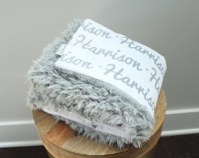 Personalized Baby Blanket Faux Fur Minky Lovey Name Blanket Baby Gift ...