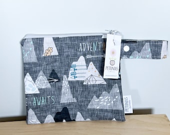 Small Wet Bag for Everyday Use | Reusable Wetbag for Cloth Diapers, Travel, Swim, Makeup & Toiletries | Eco-Friendly Storage | Mountains
