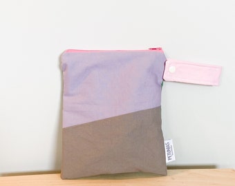 Small Wet Bag for Everyday Use | Reusable Wetbag for Cloth Diapers, Travel, Swim, Makeup & Toiletries | Eco-Friendly Storage | Color Block