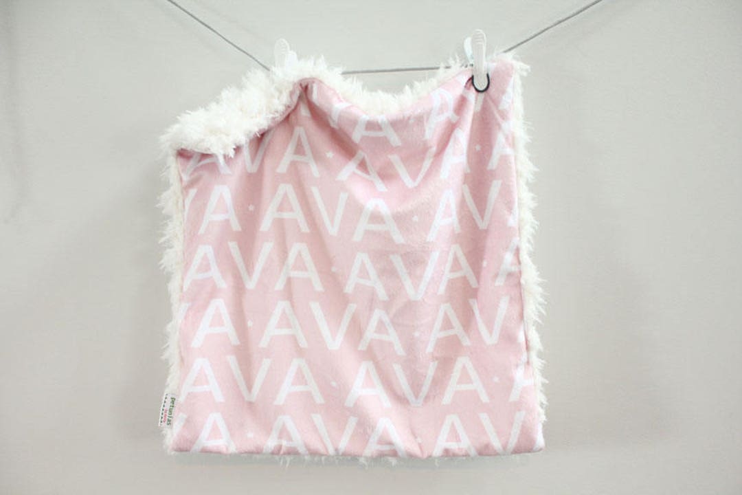 Personalized Baby Blanket Faux Fur Minky Lovey Name Blanket Baby Gift ...